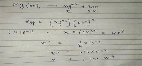 249) What is the solubility of Magnesium hydroxide in mol L'', its Ksp ...