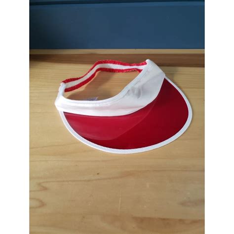 Vintage Red Visor This visor has relaxed elastic... - Depop