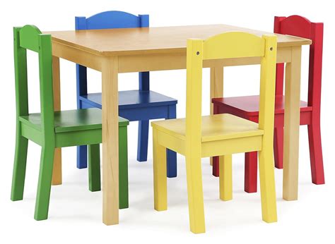 Kids Table And Chairs Gymax Children Play Table Chair 5pcs Set Pine ...