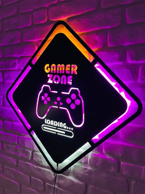 Gamer Zone Led Sign Gamer Room Led Sign RGB Led Lights Wall - Etsy