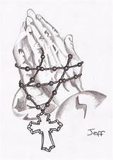 Praying Hands rosary coloring Pages 707392 sketch template
