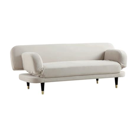 Solna 2-Seater Sofa Bed, Champagne Velvet | daals