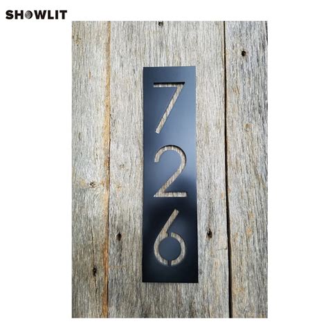 BLACK HOUSE NUMBERS VERTICAL MODERN ADDRESS PLAQUE SIZE OPTIONS CUSTOM MADE-in Door Plates from ...