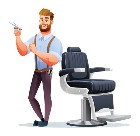 Professional barber character. Barber shop cartoon illustration 21623849 Vector Art at Vecteezy