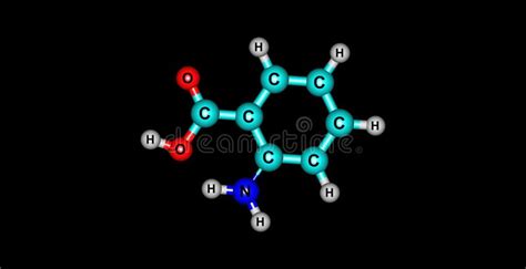 Anthranilic Acid Molecular Structure Isolated on Black Stock ...