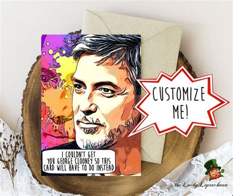 George Clooney Birthday Card Funny Birthday Card - Etsy