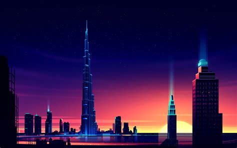 Dubai Burj Khalifa Minimalist, HD Artist, 4k Wallpapers, Images, Backgrounds, Photos and Pictures