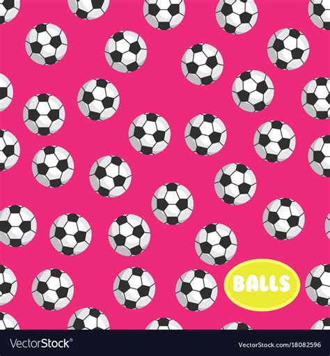 Football ball seamless pattern on pink background Vector Image