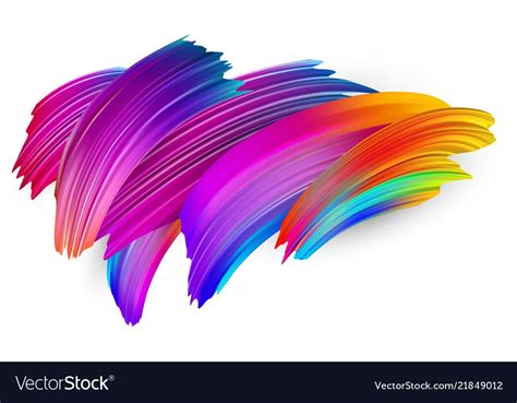 Colorful abstract brush strokes on white vector image on in 2020 | Abstract template, Abstract ...