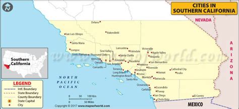 Map of Southern California Cities | Southern California Cities | California city, California ...