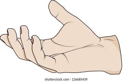 Flat Hand Palm Up Drawing