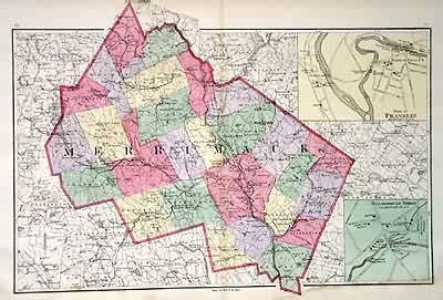 Map of Merrimack County - Art Source International