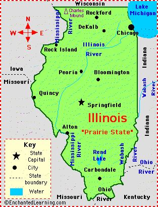 Illinois: Facts, Map and State Symbols - EnchantedLearning.com