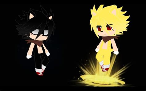 I made Super Sonic and Dark Sonic on Gacha Club! (And once again ...