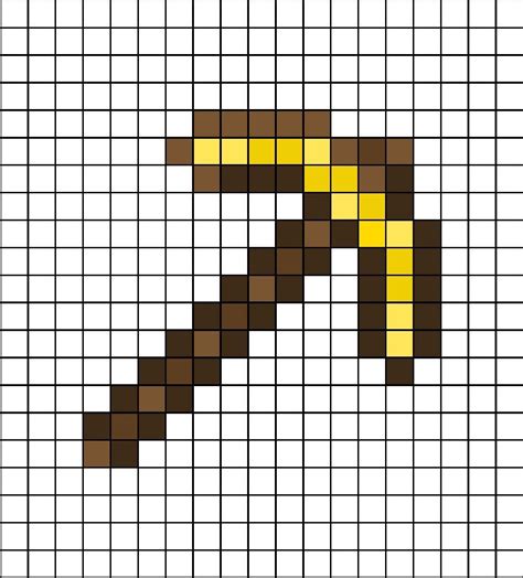 Golden Pickaxe Pixel Art | Pixel art, Minecraft pixel art, Pixel drawing