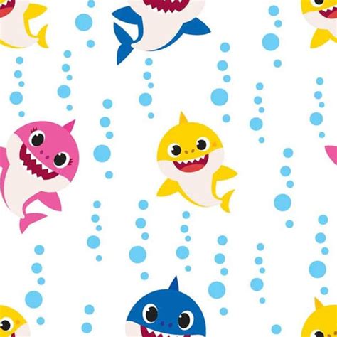 Baby Shark Fabric White Baby Shark Quilting Cotton Baby - Etsy