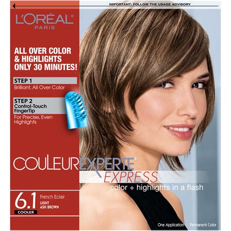 L'Oreal Paris Couleur Experte Hair Color + Highlights, Light Ash Brown - French Eclair, 1 Kit ...