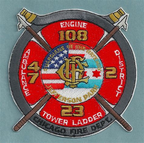 Chicago Fire Department Engine 108 Tower Ladder 23 Fire Company Patch