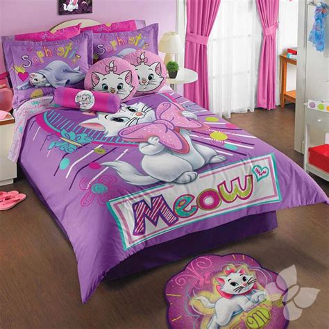 New Girls Purple Lilac Kitty Cat Marie Comforter Bedding Sheet Set | Kids bedroom decor, Purple ...