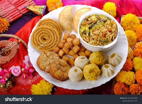 Diwali Snacks Diwali Faral Diwali Special Stock Photo 2227192785 | Shutterstock