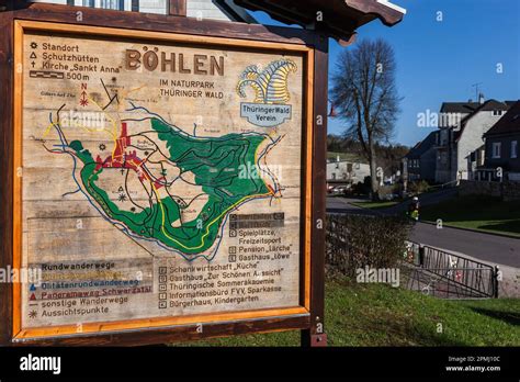 Boehlen Thuringian Forest General Map Location Information Stock Photo - Alamy