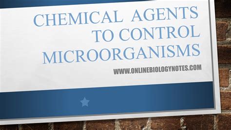 Chemical agents to control microorganisms - Online Biology Notes