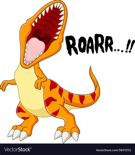 Cartoon tyrannosaurus rex dinosaur roaring Vector Image