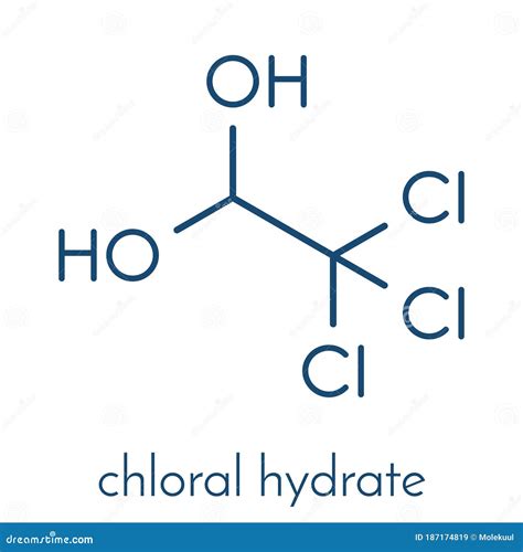 Chloral Hydrate. Geminal Diol, Anesthetic Molecule. A Synthetic Monohydrate Of Chloral, Hypnotic ...