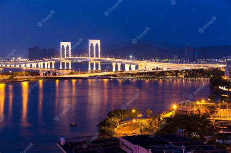 Premium Photo | Macau skyline at night