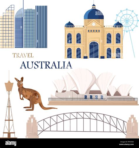 Australia travel landmarks card Stock Vector Image & Art - Alamy