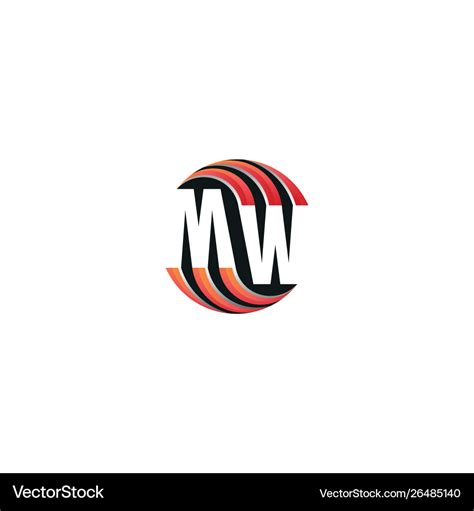 Circle mw logo Royalty Free Vector Image - VectorStock