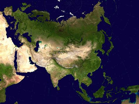 Large detailed satellite map of Asia | Asia | Mapsland | Maps of the World