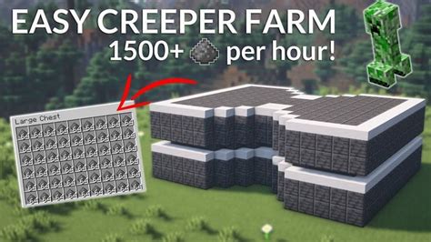 Minecraft Creeper Farm - Simple and Efficient 1500+ Gunpowder Per Hour! [Java] | Minecraft farm ...