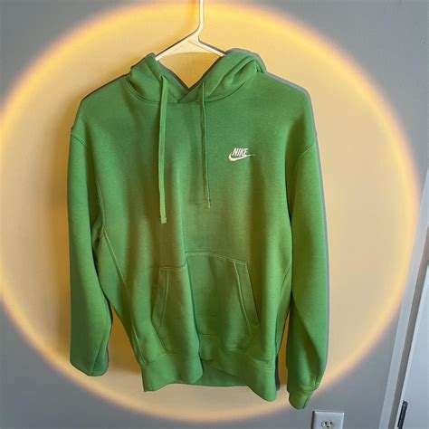 GREEN NIKE HOODIE - COLOR: LIGHT GREEN - MATERIAL:... - Depop