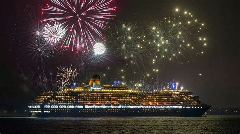 Fireworks Celebrate the Queen Victoria ~ World Voyage Relaunches Cunard ...