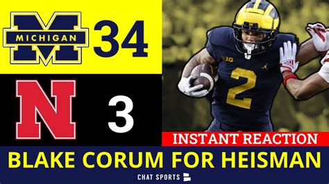 Michigan Football Crushes Nebraska 34-3: Post-Game News, Blake Corum ...