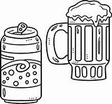 Beer Mug And Soda Can Isolated Coloring Page 17584585 Vector Art At  sketch template