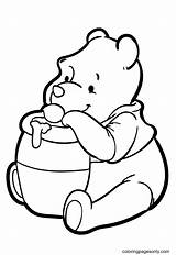 Winnie The Pooh With Honey Coloring Pages sketch template