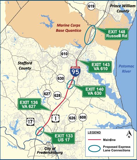 Construction around I-95 Express Lanes Fredericksburg Extension to ...