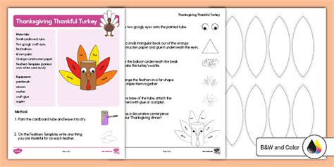 Thankful Turkey Printable | PreK Resource | Twinkl USA