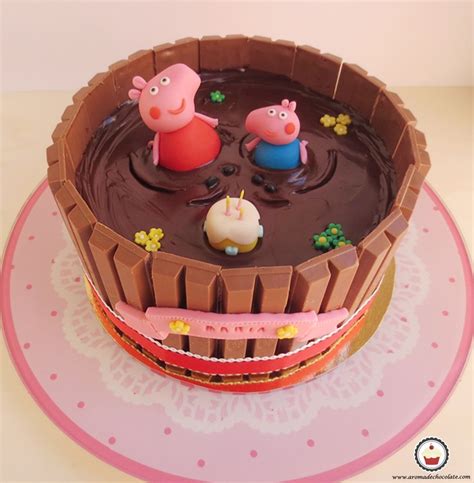 TARTA PEPPA PIG - Aroma de chocolate | Pastel de peppa pig, Tartas, Pasteles de peppa