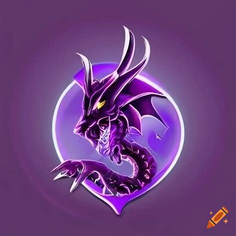 Purple dragon emblem icon on Craiyon