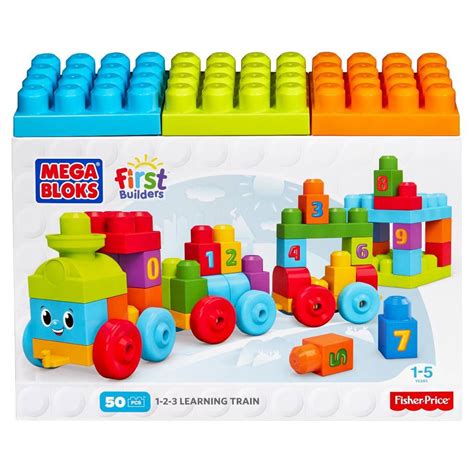 MEGA ABC Musical Train Preschool Building Block Train Toy with Alphabet Blocks for Learning ...