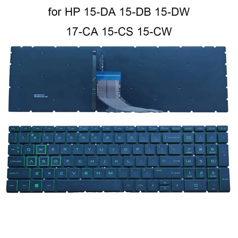 HP Pavilion 15-DA 15-DB 15-CX Gaming Green Laptop Keyboard - Ok ...