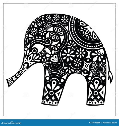 Indian Elephant Silhouette Vector | CartoonDealer.com #68196886