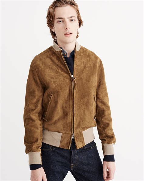 Abercrombie & Fitch Genuine Suede Bomber Jacket - Flawless Crowns