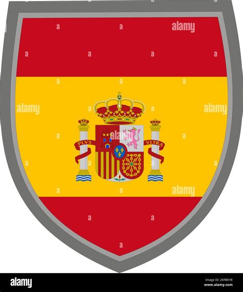 Shield with the colors flag of the Kingdom of Spain, Spanish flag cut ...