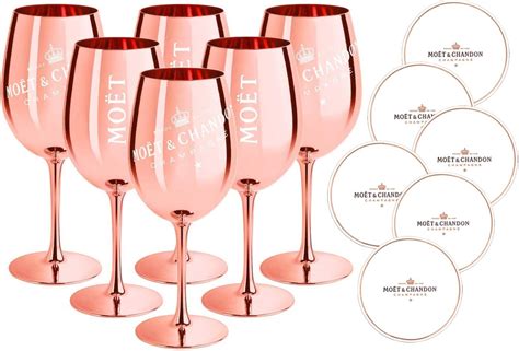 6 x Moet & Chandon Champagne Glass Rose Gold (Limited Edition) Ibiza ...