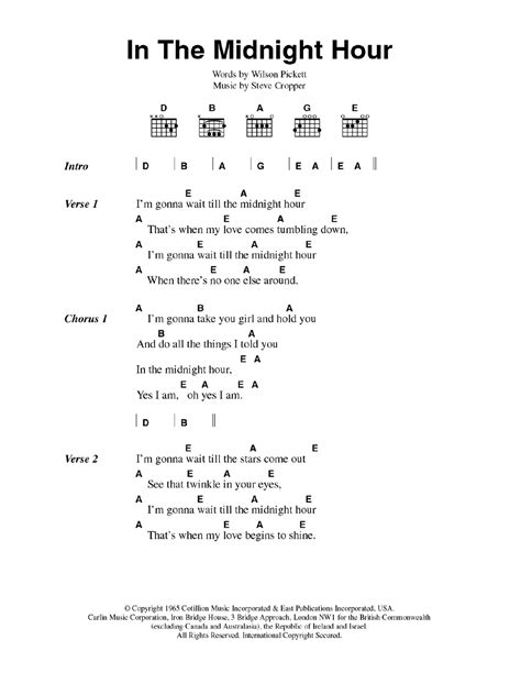 In The Midnight Hour by Wilson Pickett - Guitar Chords/Lyrics - Guitar ...