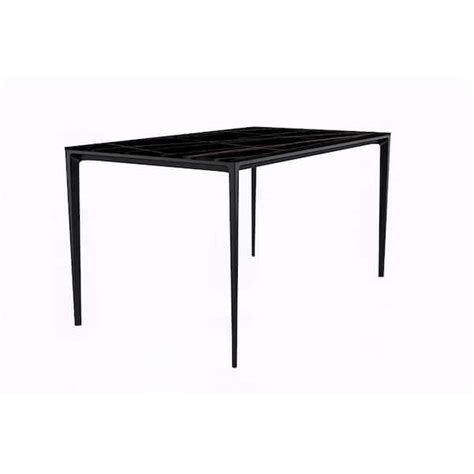 Leisuremod Avo Mid-Century Modern 55 in. Rectangular Dining Table with Black Aluminum Legs ...